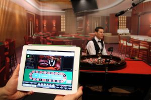 Online casino gaming through an app
